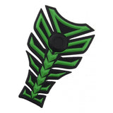 Maxbell 3D Carbon Fiber Motorcycle Gas Fuel Tank Sticker Fit Gel Pad Decal Green