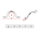Maxbell 6Pcs 5mm Boat Pad Eye, Tie Down Rope Anchor Stainless Steel Kayak Deck Loops