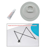 Maxbell Stainless Steel D-Ring Pad/Patch fits PVC Inflatable Boats Grey
