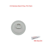 Maxbell Stainless Steel D-Ring Pad/Patch fits PVC Inflatable Boats Grey