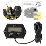 Maxbell Tachometer Digital RPM Hour Tach Meter LCD Display for Bike Motorcycle Boat