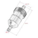 Maxbell 8mm Petrol Gas Fuel Filter Cleaner for Motorcycle Pit Dirt Bike ATV Silver