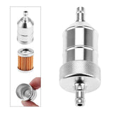 Maxbell 8mm Petrol Gas Fuel Filter Cleaner for Motorcycle Pit Dirt Bike ATV Silver