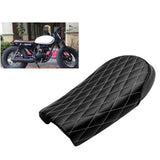 Maxbell Soft Leatherette Motorcycle Seat Saddle fits Cafe Racer White Line
