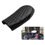 Maxbell Soft Leatherette Motorcycle Seat Saddle fits Cafe Racer White Line