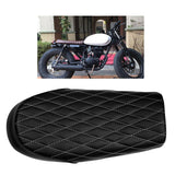 Maxbell Soft Leatherette Motorcycle Seat Saddle fits Cafe Racer White Line