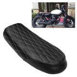 Maxbell Soft Leatherette Motorcycle Seat Saddle fits Cafe Racer White Line