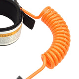 Maxbell Surfboard Leash Elastic Coiled Hand Rope Strap Fits for Surfboard Longboard Orange