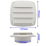 Maxbell Rectangle Air Hose thru Vent 5" Air Exhaust ABS Plastic for Boat White Vent