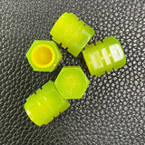 Maxbell 4 Pieces Dust Caps Fluorescent Leakproof Tire Valve Stem Caps for Bike Yellow