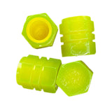 Maxbell 4 Pieces Dust Caps Fluorescent Leakproof Tire Valve Stem Caps for Bike Yellow