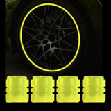 Maxbell 4 Pieces Dust Caps Fluorescent Leakproof Tire Valve Stem Caps for Bike Yellow