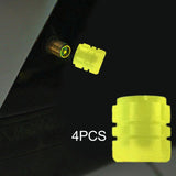 Maxbell 4 Pieces Dust Caps Fluorescent Leakproof Tire Valve Stem Caps for Bike Yellow
