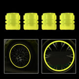 Maxbell 4 Pieces Dust Caps Fluorescent Leakproof Tire Valve Stem Caps for Bike Yellow