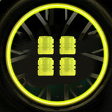 Maxbell 4 Pieces Dust Caps Fluorescent Leakproof Tire Valve Stem Caps for Bike Yellow