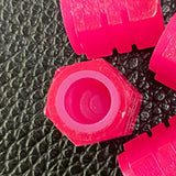Maxbell 4 Pieces Dust Caps Fluorescent Leakproof Tire Valve Stem Caps for Bike Pink