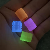 Maxbell 4 Pieces Dust Caps Fluorescent Leakproof Tire Valve Stem Caps for Bike Pink