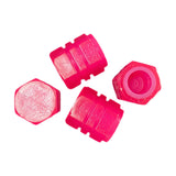 Maxbell 4 Pieces Dust Caps Fluorescent Leakproof Tire Valve Stem Caps for Bike Pink