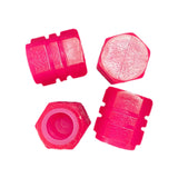Maxbell 4 Pieces Dust Caps Fluorescent Leakproof Tire Valve Stem Caps for Bike Pink