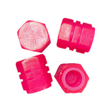 Maxbell 4 Pieces Dust Caps Fluorescent Leakproof Tire Valve Stem Caps for Bike Pink
