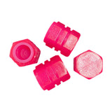 Maxbell 4 Pieces Dust Caps Fluorescent Leakproof Tire Valve Stem Caps for Bike Pink