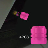 Maxbell 4 Pieces Dust Caps Fluorescent Leakproof Tire Valve Stem Caps for Bike Pink