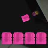 Maxbell 4 Pieces Dust Caps Fluorescent Leakproof Tire Valve Stem Caps for Bike Pink