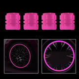 Maxbell 4 Pieces Dust Caps Fluorescent Leakproof Tire Valve Stem Caps for Bike Pink