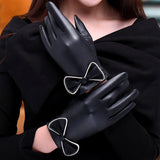 Maxbell Winter Leather Gloves Touchscreen Thermal for Women Outdoor Sport