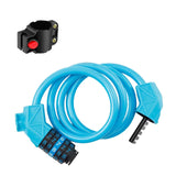 Maxbell Secure Bicycle Lock Cable 3 Feet Rustproof Coiled for Road Bike Fence Blue