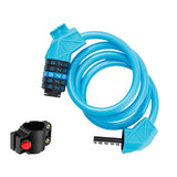Maxbell Secure Bicycle Lock Cable 3 Feet Rustproof Coiled for Road Bike Fence Blue