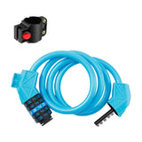 Maxbell Secure Bicycle Lock Cable 3 Feet Rustproof Coiled for Road Bike Fence Blue