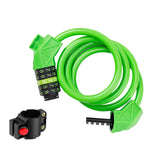Maxbell Secure Bicycle Lock Cable 3 Feet Rustproof Coiled for Road Bike Fence Green