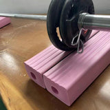 Maxbell Foam Rubber Barbell Cushion Pads Holder Equipment for Home, Office Pink