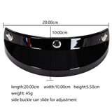 Maxbell Helmet Visor 3 Snap for Helmets with 3 Buttons Half Helmets Parts Black