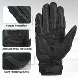 Maxbell Premium PU Leather Motorcycle Gloves Touchscreen for Driving black and l