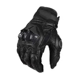 Maxbell Premium PU Leather Motorcycle Gloves Touchscreen for Driving black and l
