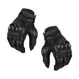 Maxbell Premium PU Leather Motorcycle Gloves Touchscreen for Driving black and l