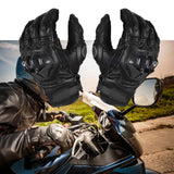Maxbell Premium PU Leather Motorcycle Gloves Touchscreen for Driving black and l