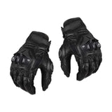 Maxbell Premium PU Leather Motorcycle Gloves Touchscreen for Driving  Black XL