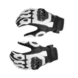 Maxbell Premium PU Leather Motorcycle Gloves Touchscreen for Driving black and white L