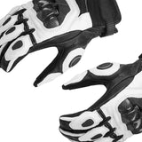 Maxbell Premium PU Leather Motorcycle Gloves Touchscreen for Driving black and white L