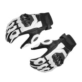 Maxbell Premium PU Leather Motorcycle Gloves Touchscreen for Driving black and white and xl