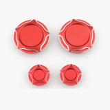 Maxbell 4 Pieces Motorcycle Frame Hole Cap Cover for Ducati Scrambler 400 800 Red
