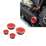 Maxbell 4 Pieces Motorcycle Frame Hole Cap Cover for Ducati Scrambler 400 800 Red