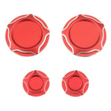 Maxbell 4 Pieces Motorcycle Frame Hole Cap Cover for Ducati Scrambler 400 800 Red