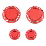 Maxbell 4 Pieces Motorcycle Frame Hole Cap Cover for Ducati Scrambler 400 800 Red