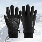 Maxbell Winter Warm Gloves Non Slip Thermal Gloves for Outdoor Riding Hiking M Black