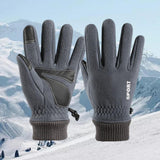 Maxbell Winter Warm Gloves Non Slip Thermal Gloves for Outdoor Riding Hiking L Grey
