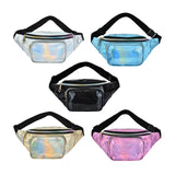 Maxbell Waist Bag Shiny Water Resistant Easy Carry for Running Outdoors Workout White